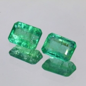 ok. 2,88ct/para-CRISTAL SZMARAGD NAT.- para 8,02x6,00/3,65mm / 8,06x6,00/3,51mm  ośmiokąt