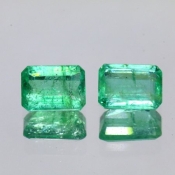 ok. 2,88ct/para-CRISTAL SZMARAGD NAT.- para 8,02x6,00/3,65mm / 8,06x6,00/3,51mm  ośmiokąt