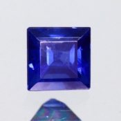 ok. 0,37ct/szt. -ROYAL BLUE (NAJCENNIEJSZY ODCIEŃ) SZAFIR NAT.- 3,44x3,48/2,75mm kwadrat